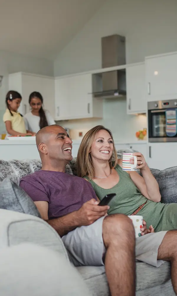 Family in the living room